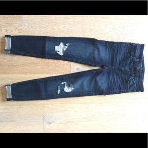 high waisted ripped skinny jeans
